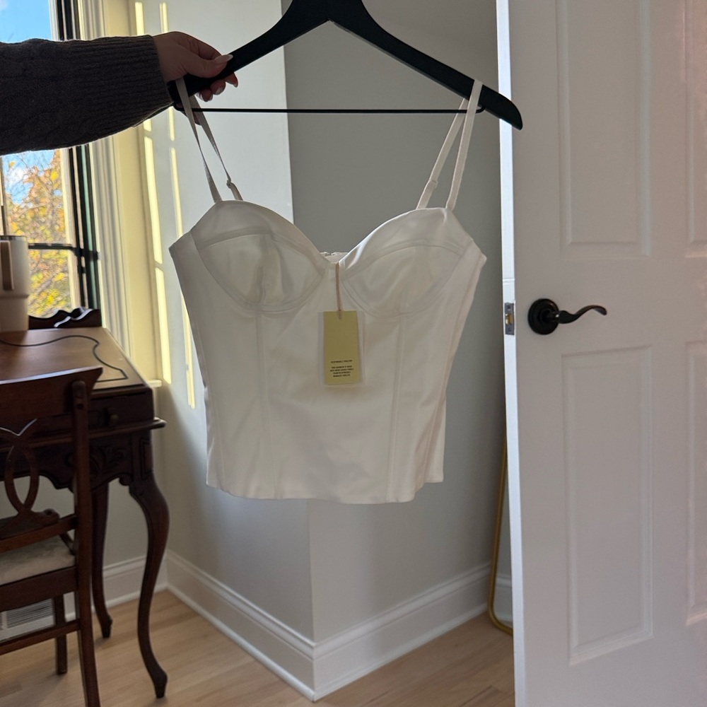 Aritzia Wilfred White Bustier Top